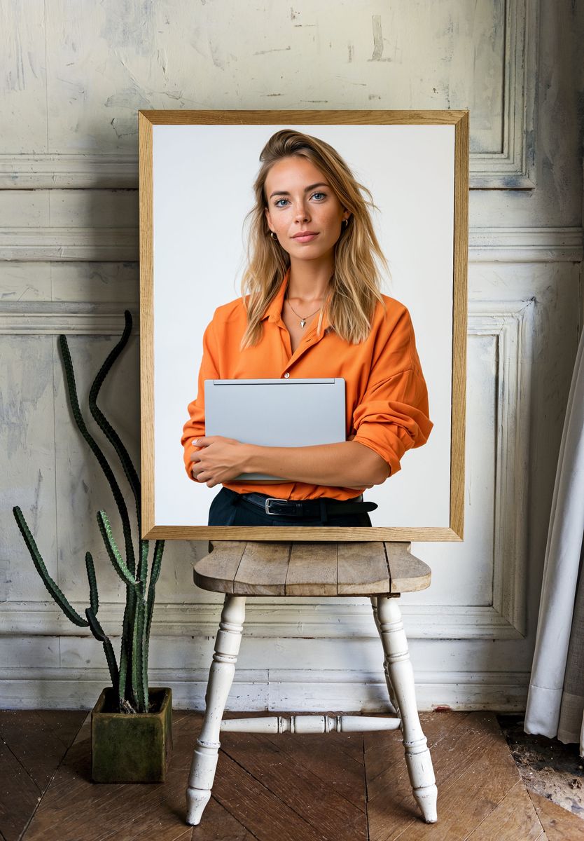 Confident Woman Portrait Print. room preview