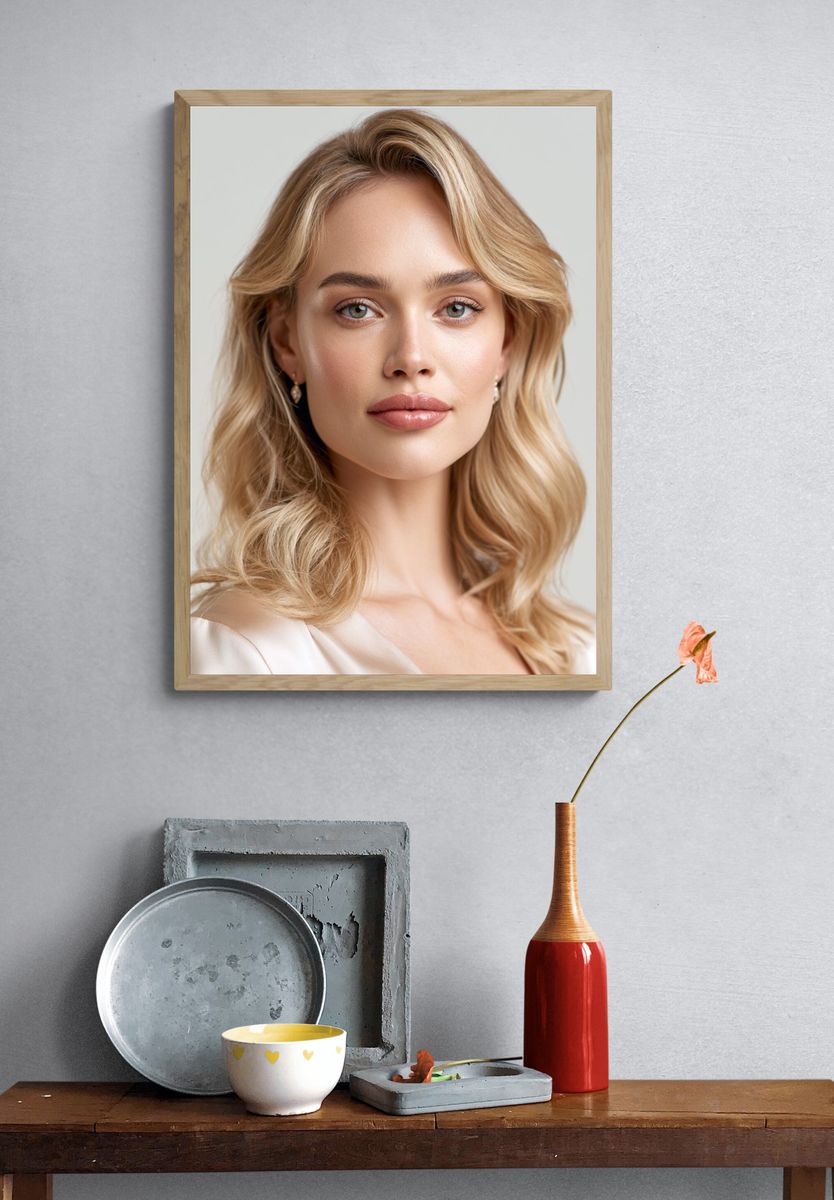Blonde Portrait Photography Poster. — room view 3