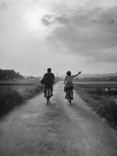 Cycling Friends Black-White Poster. poster