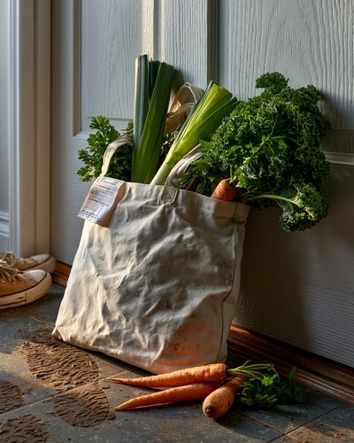 Rustic Vegetable Tote Photography Poster.