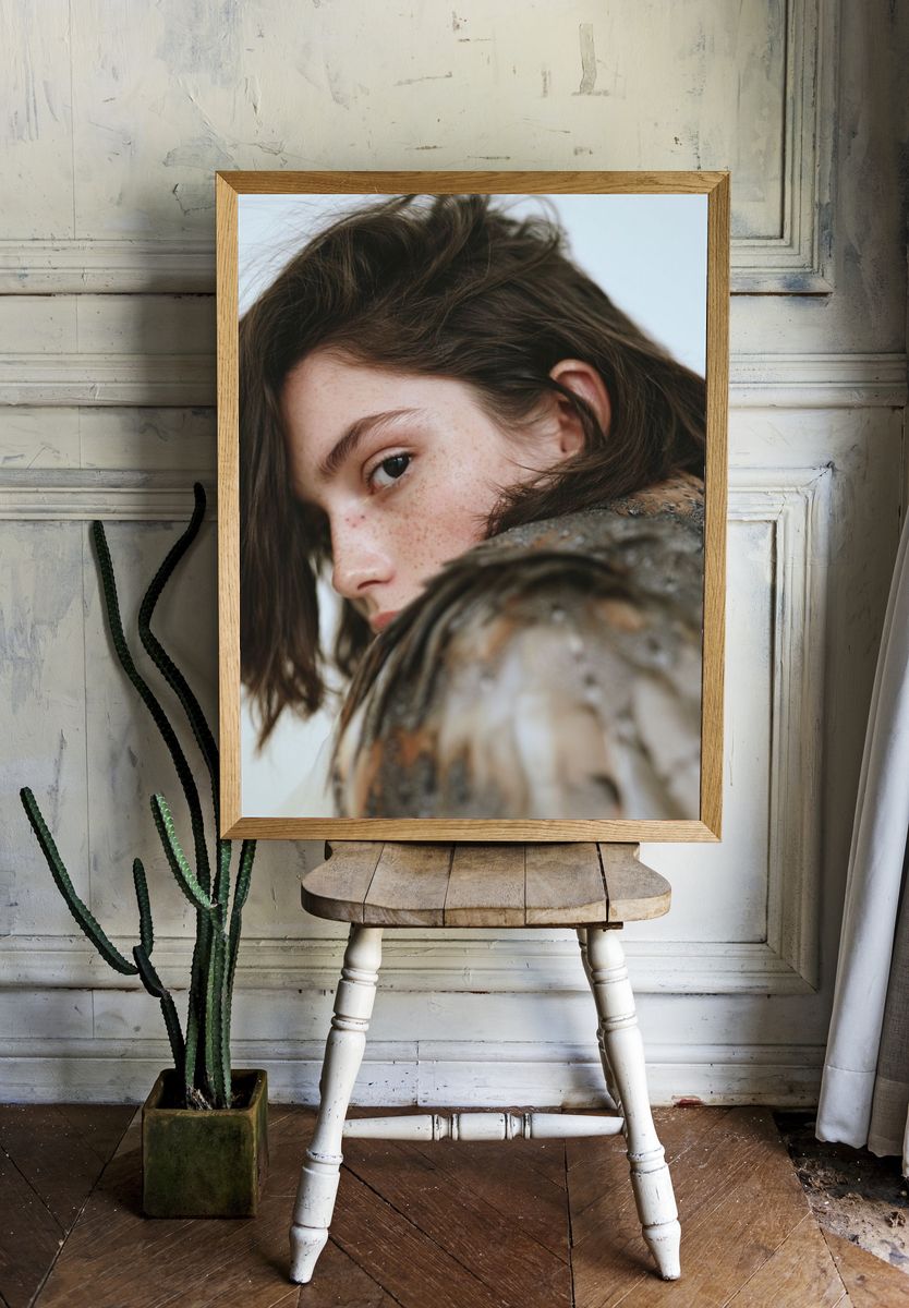 Freckled Portrait Photography Poster. — room view 1