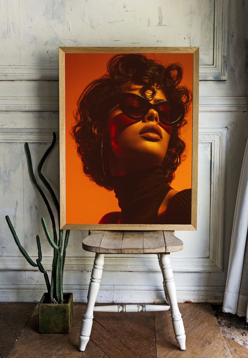 Orange Glow Portrait Poster. — room view 1