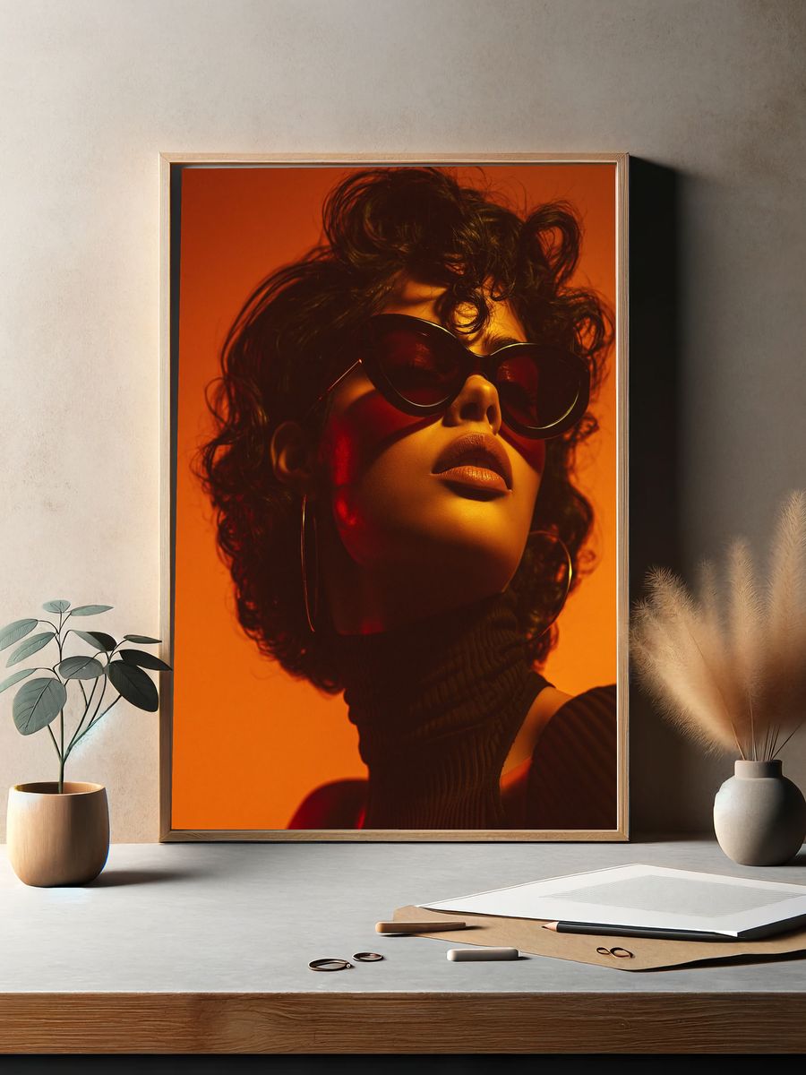 Orange Glow Portrait Poster. — room view 2