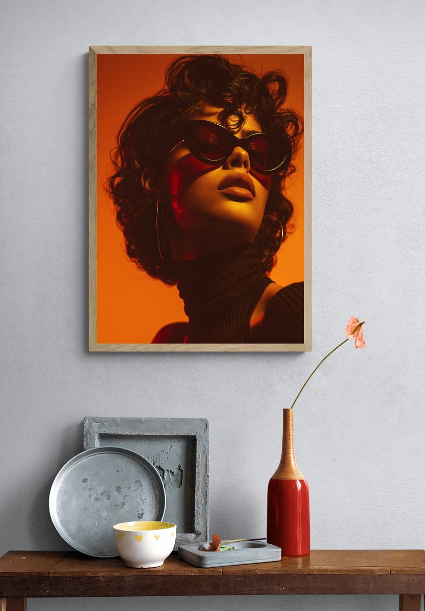 Orange Glow Portrait Poster. — room view 3