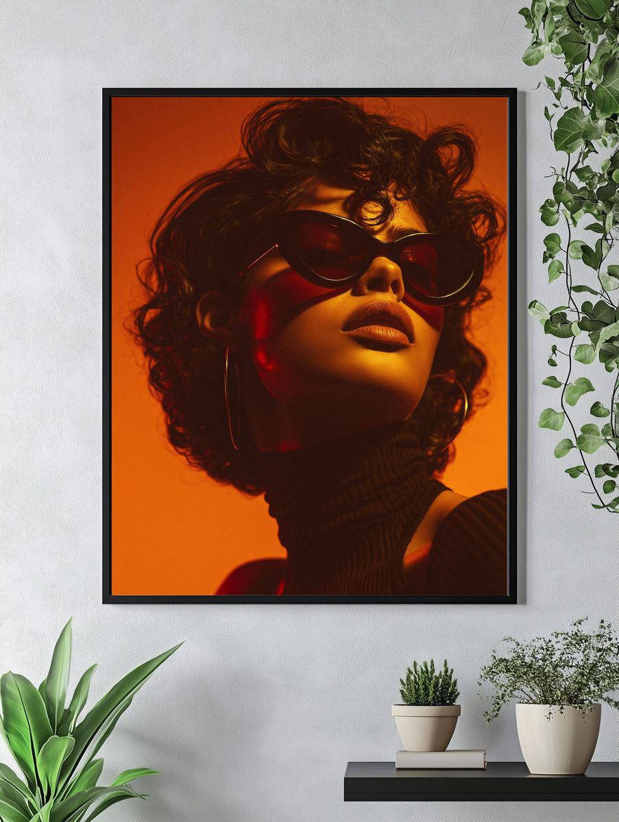 Orange Glow Portrait Poster. — room view 4