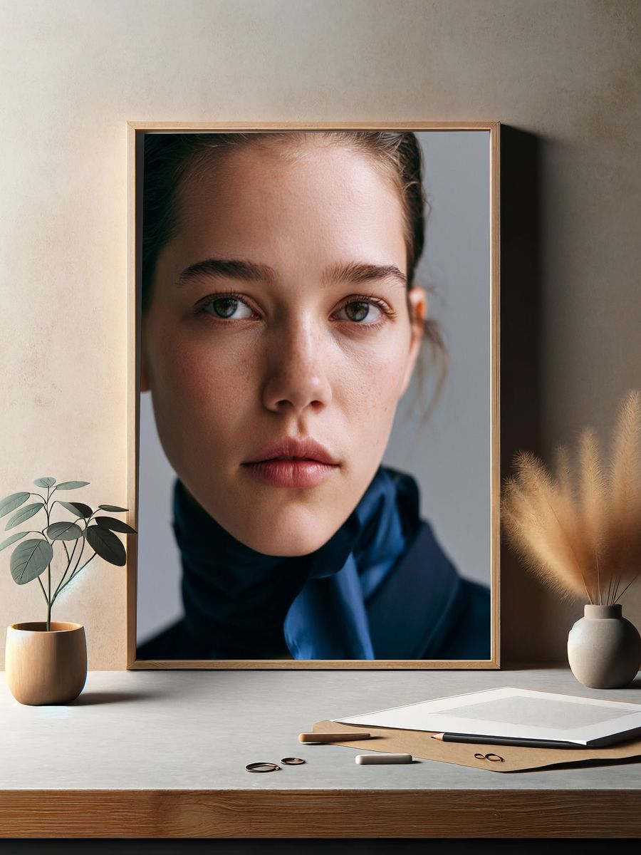 Portrait of a Young Woman Photography Poster. — room view 2