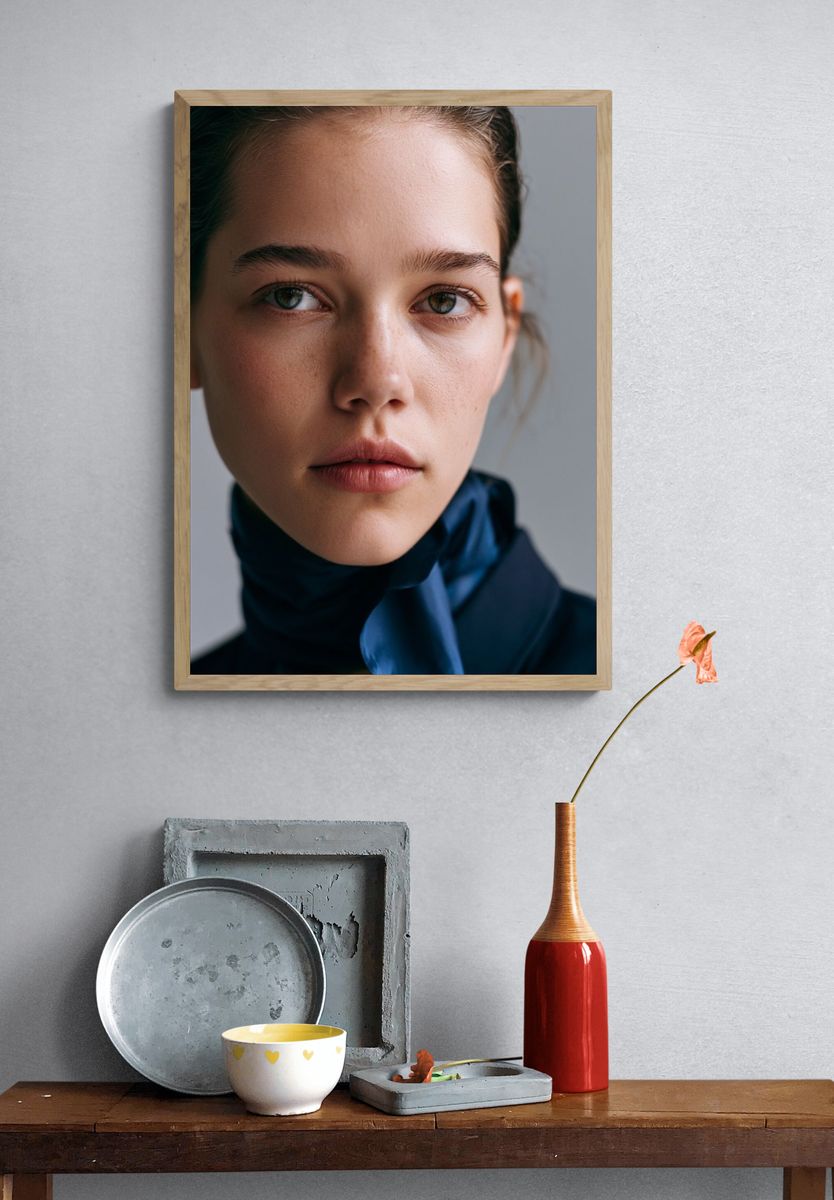 Portrait of a Young Woman Photography Poster. — room view 3