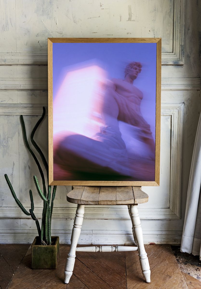 Blurred Classical Statue Photography Poster. room preview