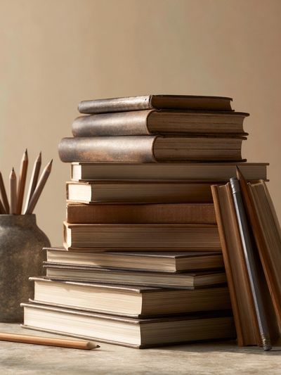 Stacked Books Still Life Poster. poster