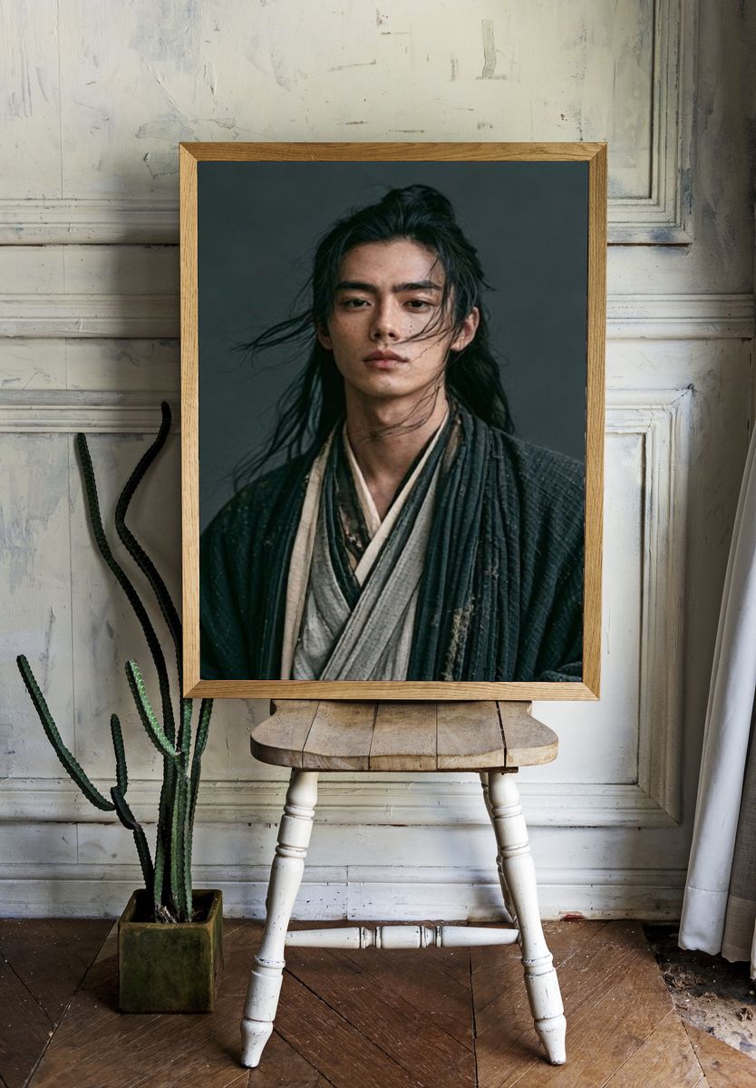 Samurai Portrait Photography Poster. room preview