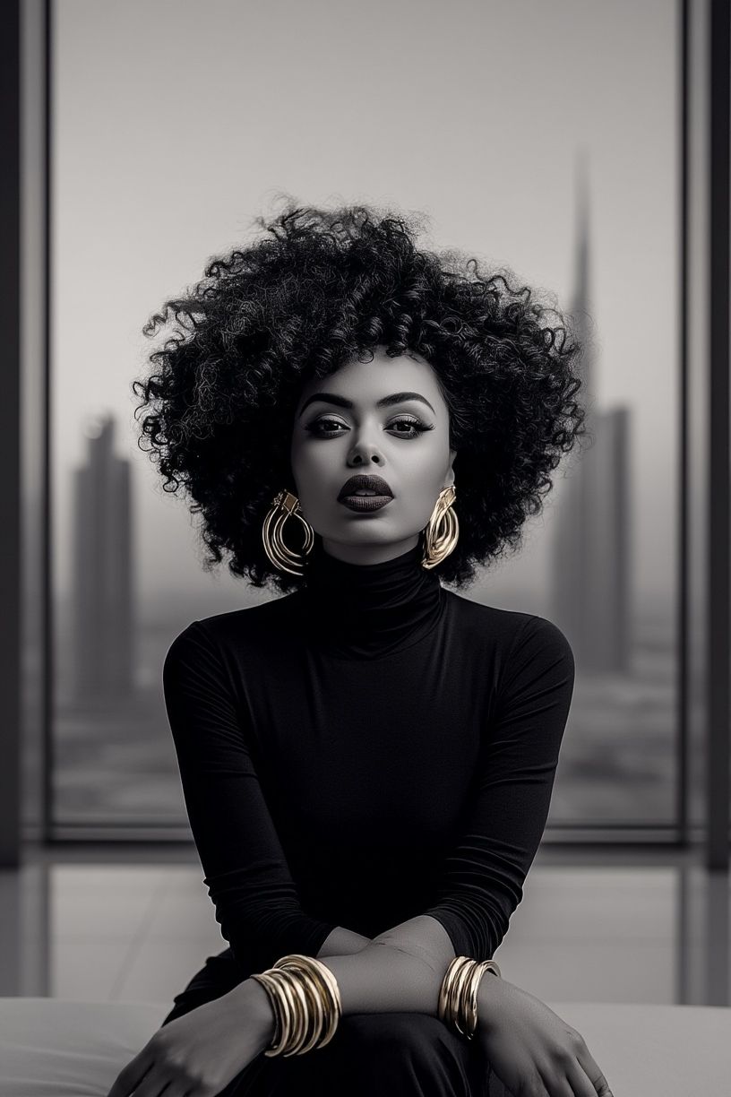 Elegant Black-and-White Portrait Poster. poster — photography art
