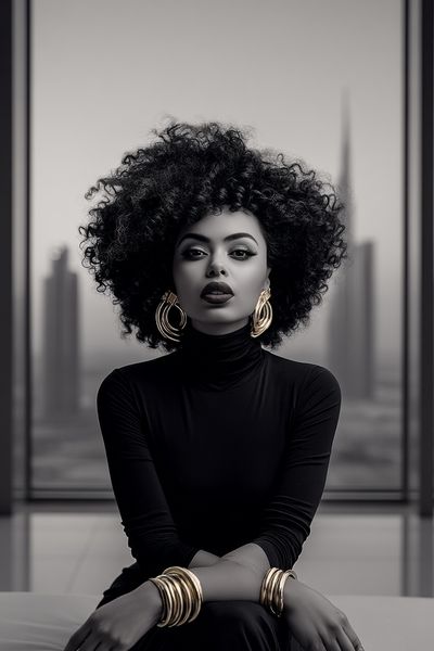 Elegant Black-and-White Portrait Poster.