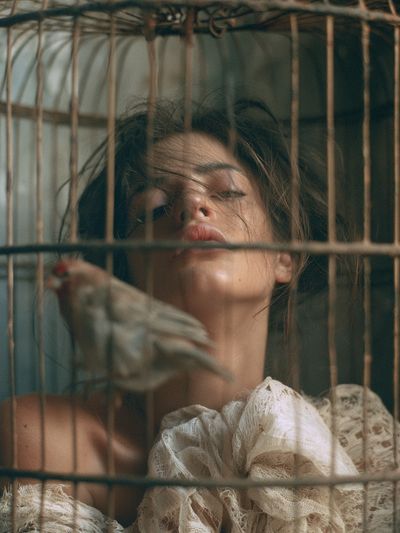 Birdcage Portrait Photography Poster.