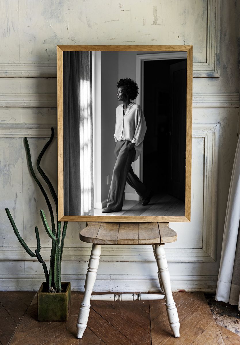 Elegant Monochrome Portrait Poster. room preview
