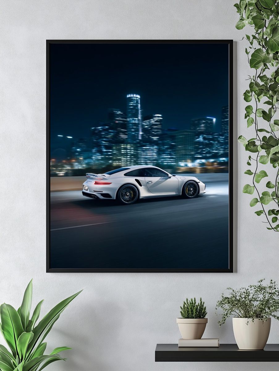Night City Sports Car Photography Poster. — room view 4