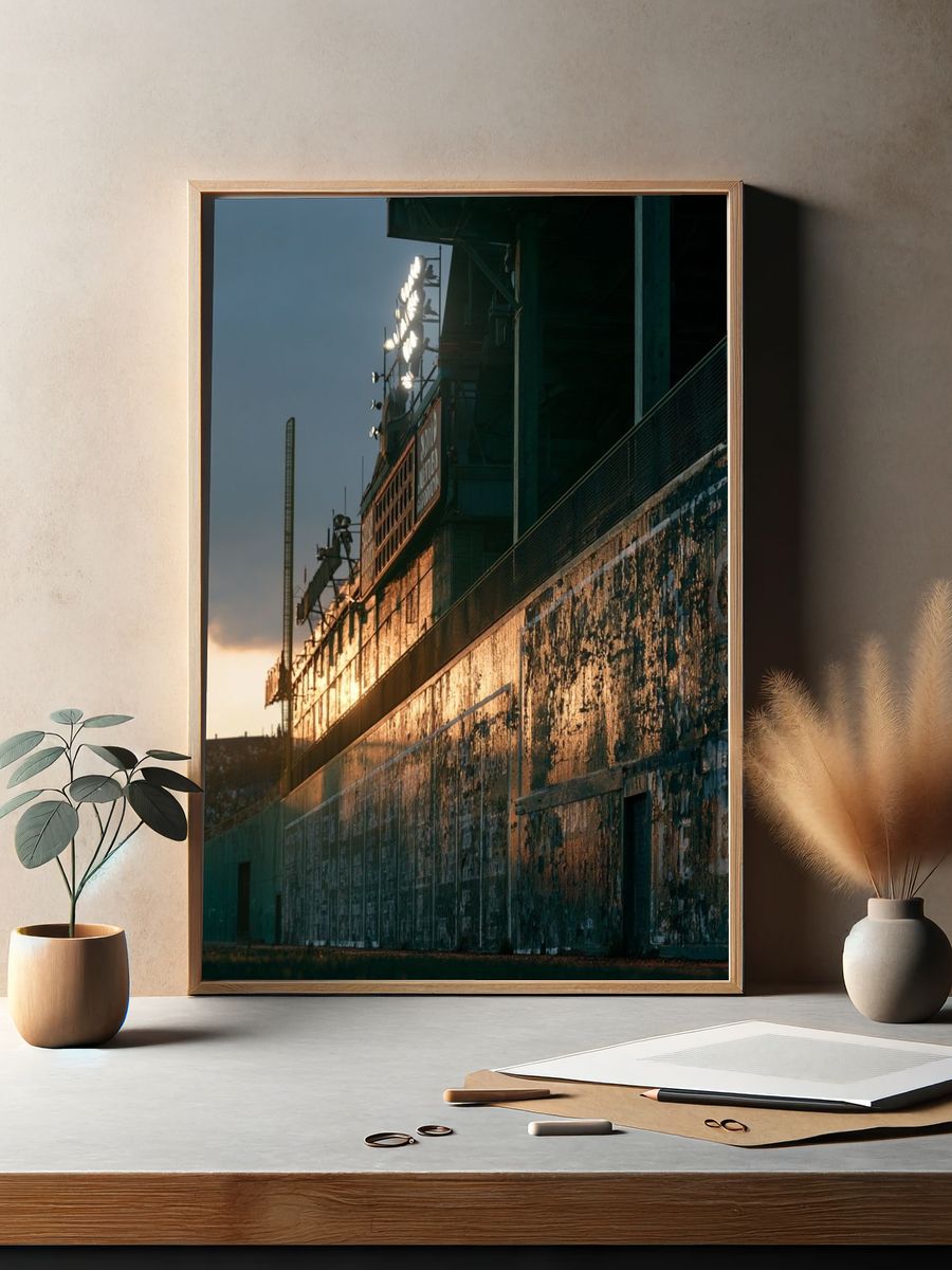 Stadium at Sunset Photography Poster. — room view 2
