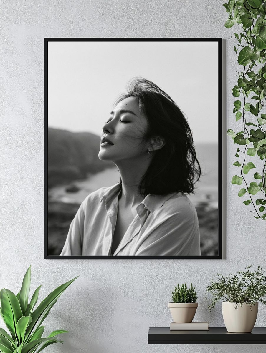 Coastal Serenity Portrait Print. — room view 4