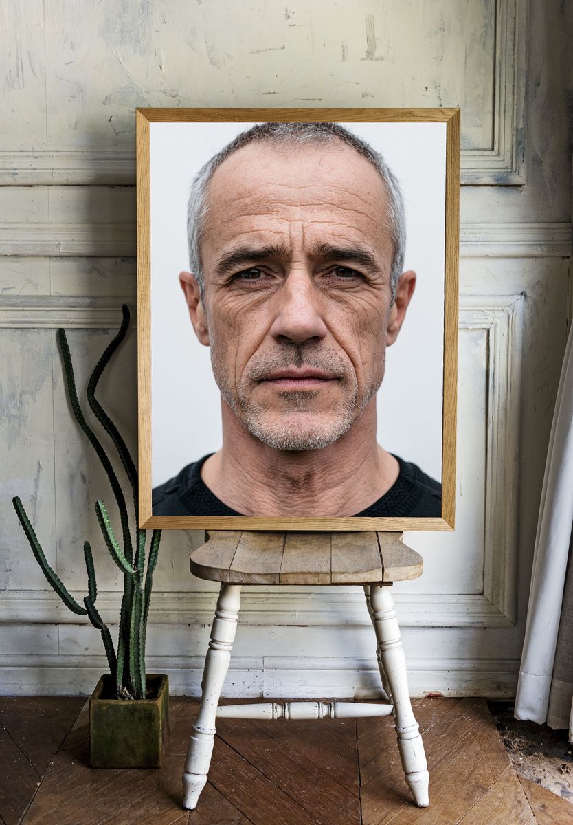 Intense Male Portrait Photography Poster. room preview