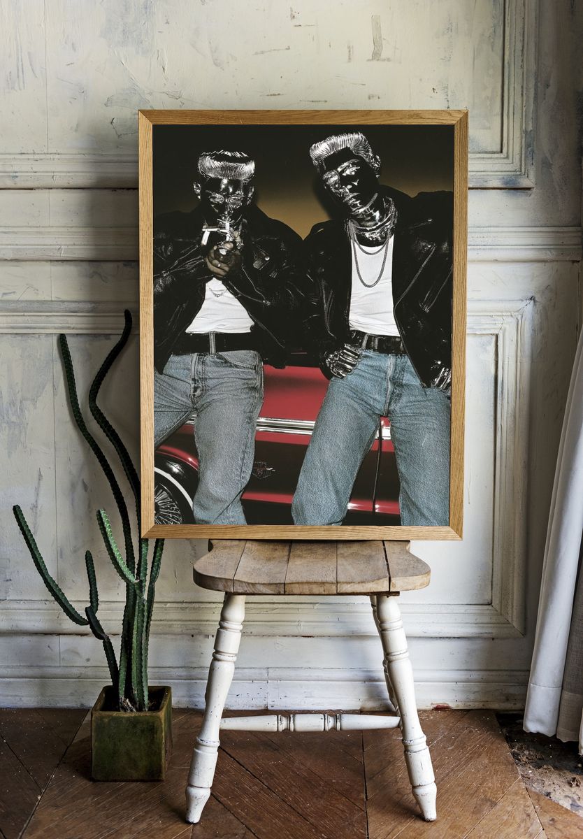 Chrome Duo Street Photography Poster. room preview