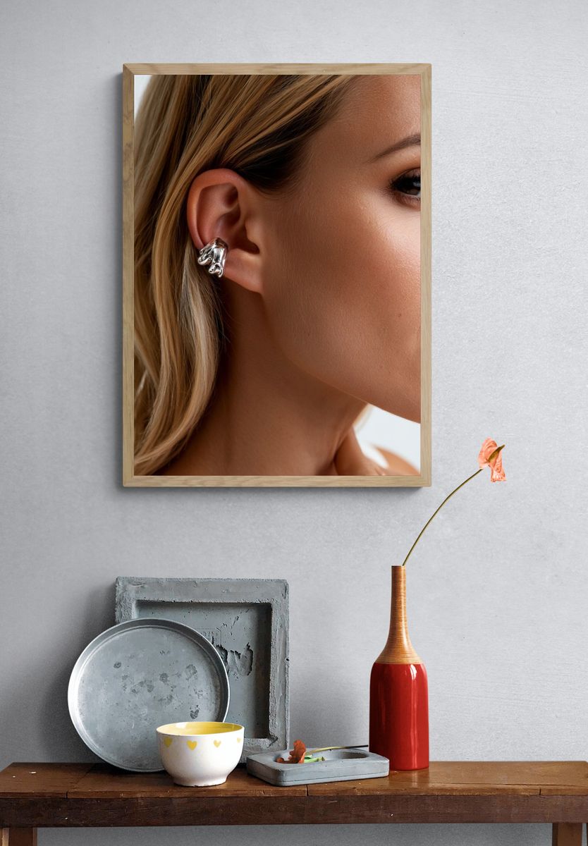 Elegant Ear Cuff Portrait Print. — room view 3