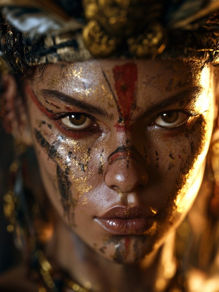 Golden Warrior Portrait Print. poster — photography art