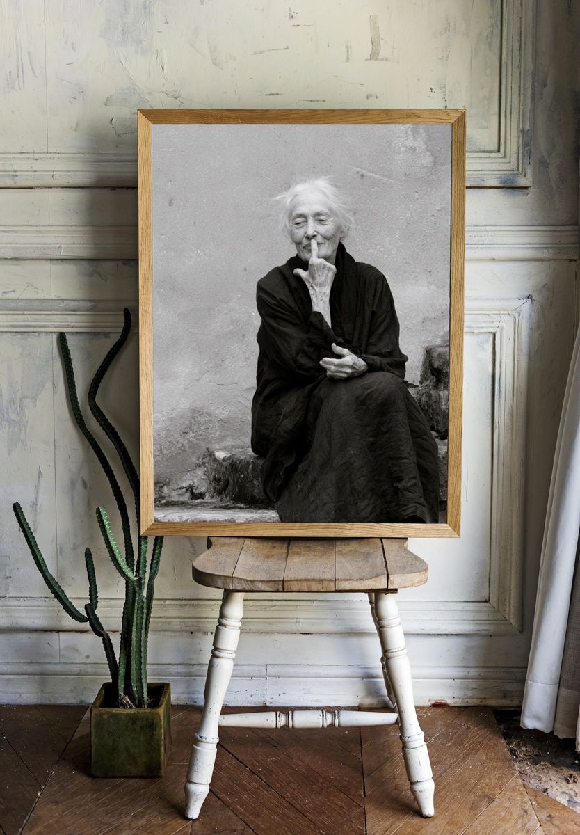 Elderly Woman Portrait Photography Poster. room preview