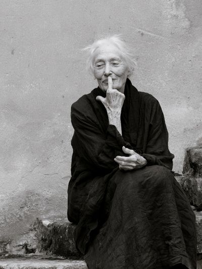 Elderly Woman Portrait Photography Poster.