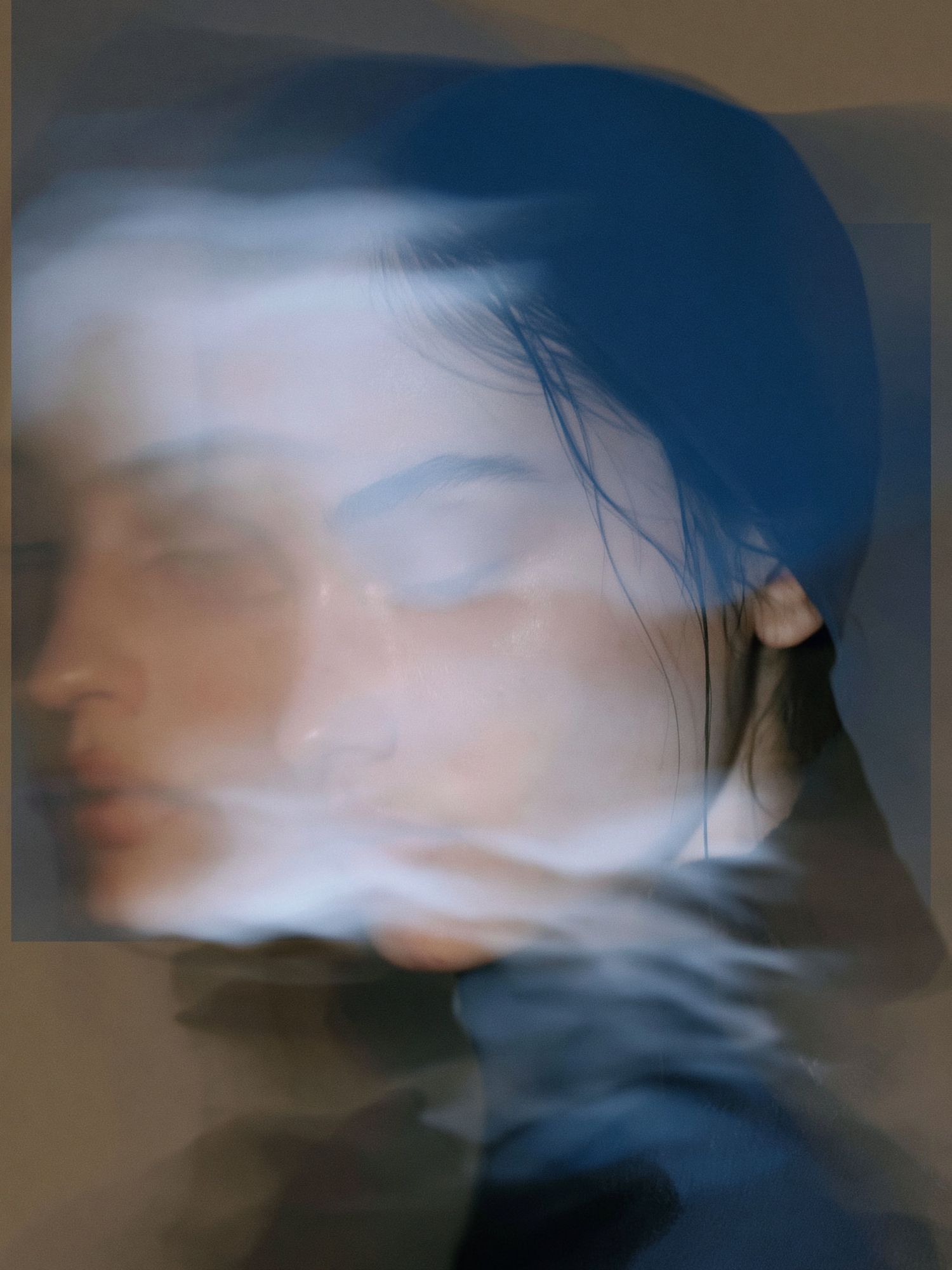 Dreamy Double Exposure Portrait Print. poster detail