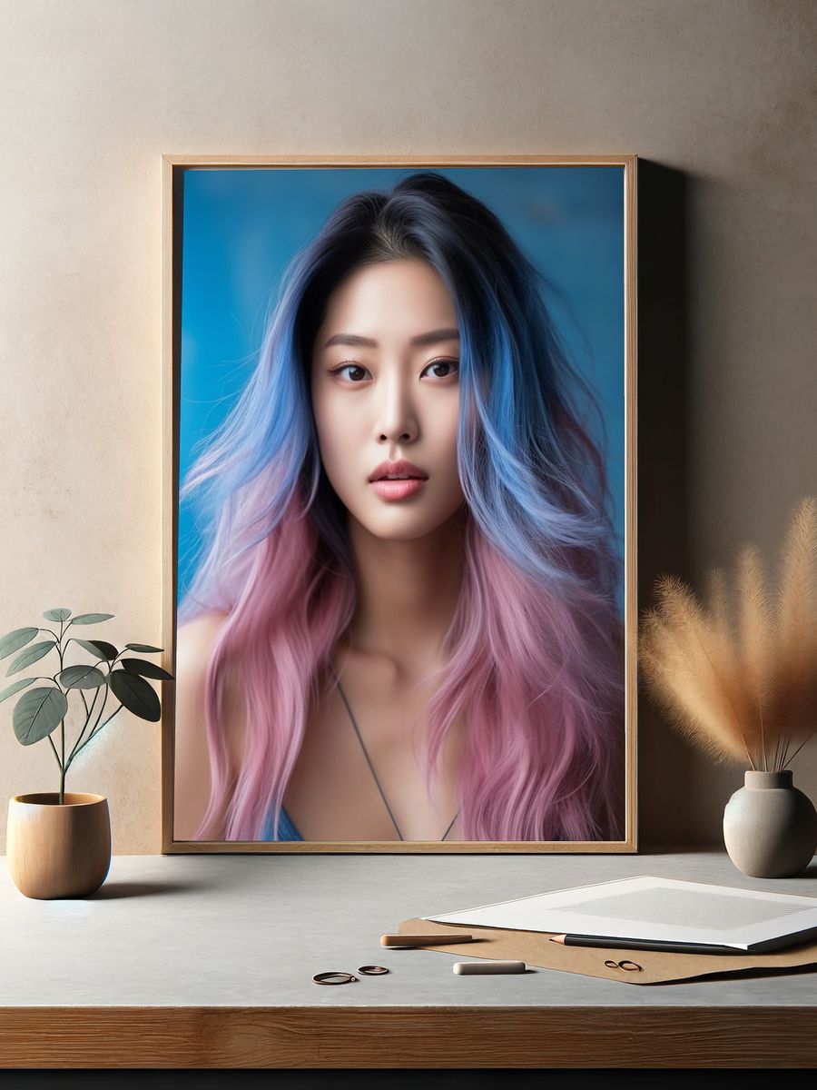 Pastel Hair Portrait Poster. — room view 2