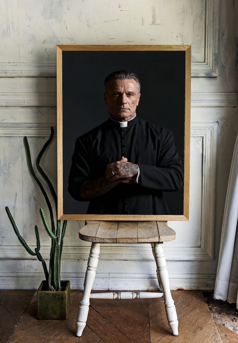 Priest Portrait Photography Poster. room preview