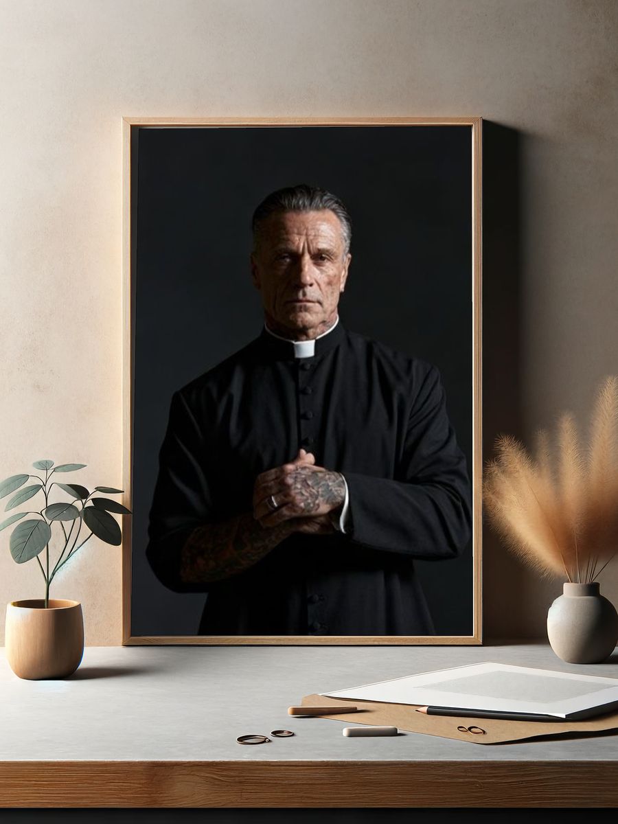 Priest Portrait Photography Poster. — room view 2