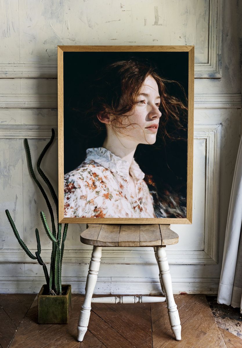 Windblown Portrait Photography Poster. — room view 1