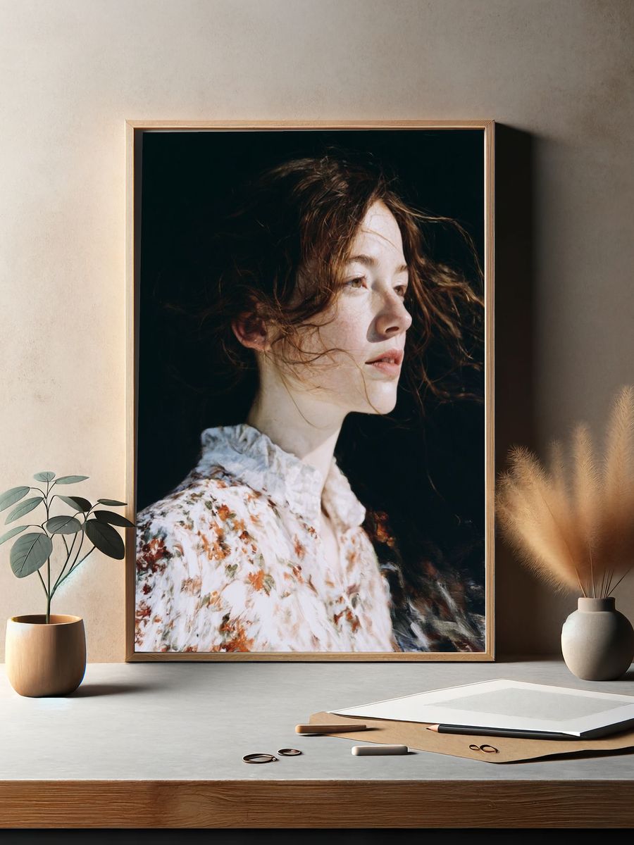 Windblown Portrait Photography Poster. — room view 2