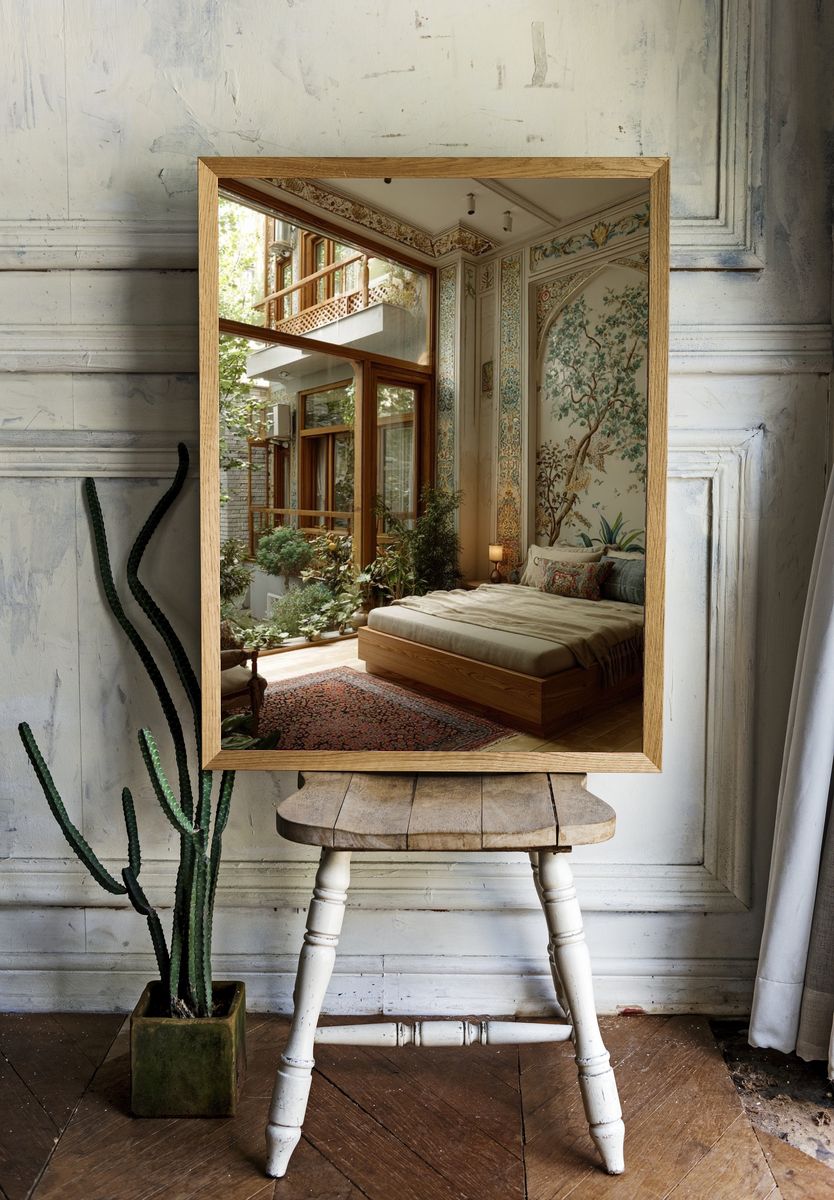 Botanical Bedroom Interior Photography Poster. — room view 1