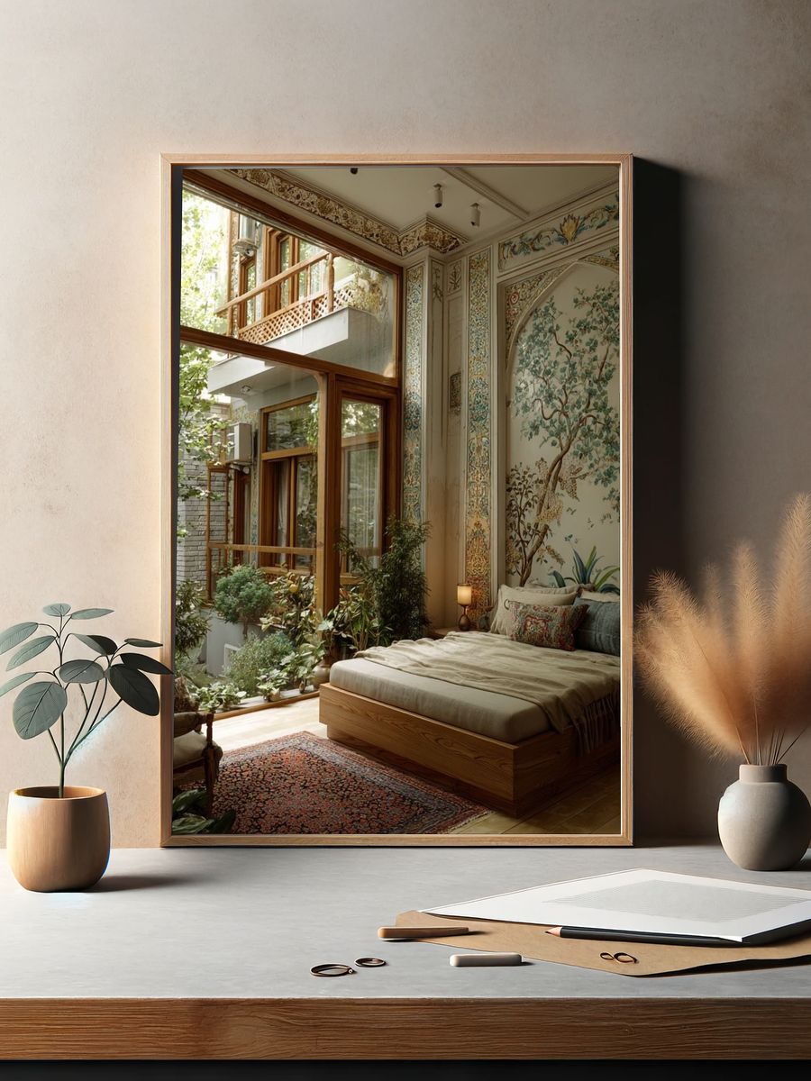 Botanical Bedroom Interior Photography Poster. — room view 2
