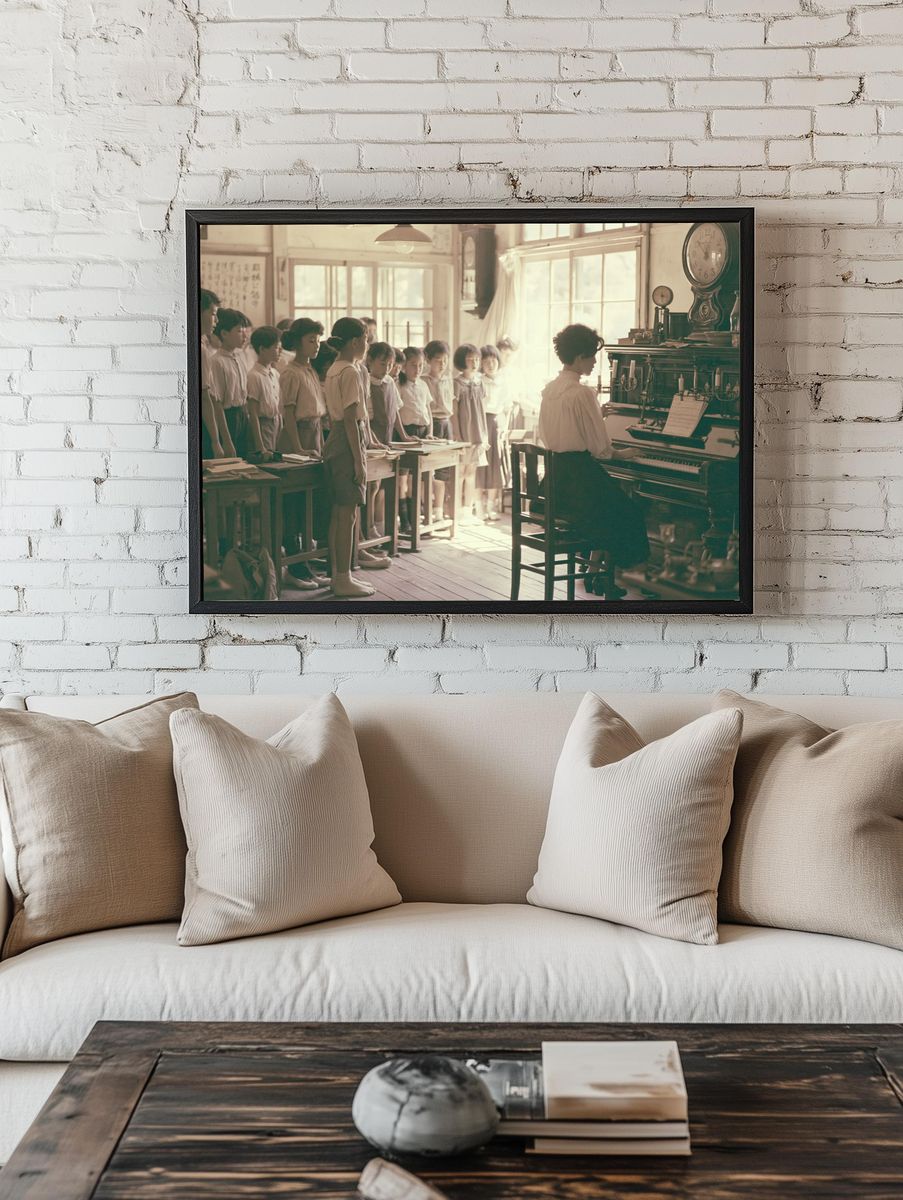 Vintage Classroom Piano Poster. room preview