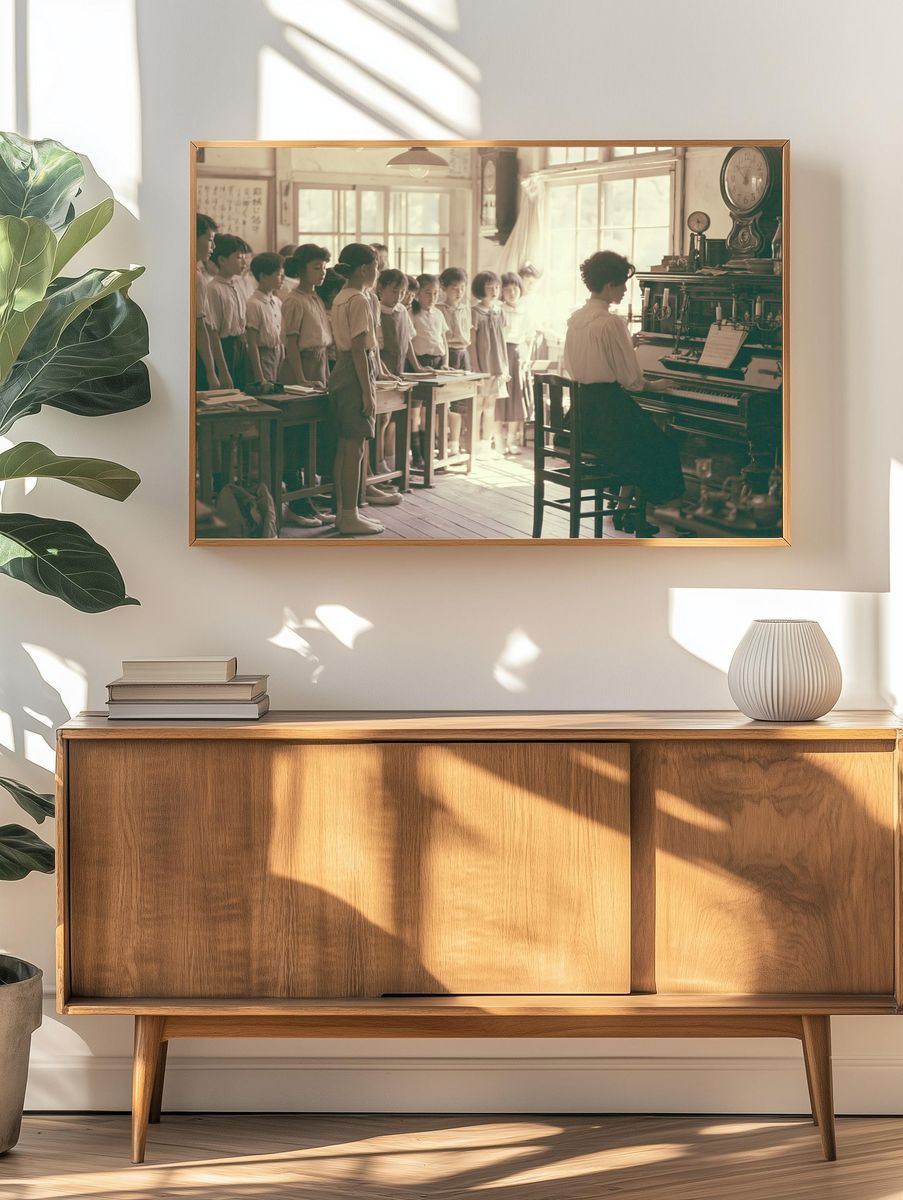 Vintage Classroom Piano Poster. — room view 3