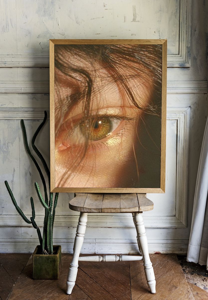 Golden Eye Portrait Print. room preview