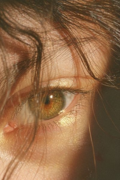 Golden Eye Portrait Print. poster