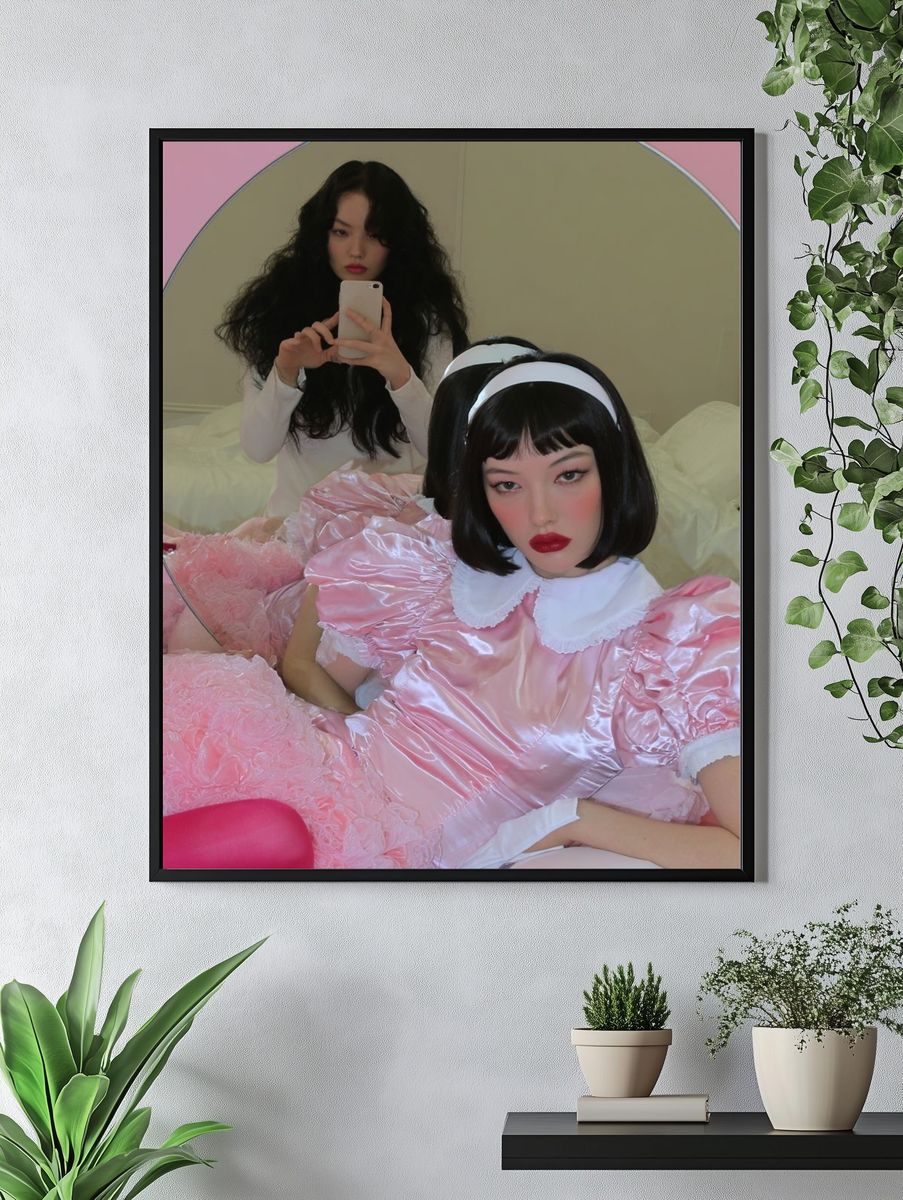 Pink Dollcore Self-Portrait Photography Poster. — room view 4