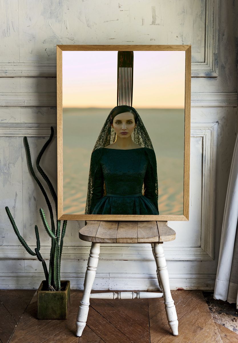Surreal Fashion Portrait Poster. — room view 1