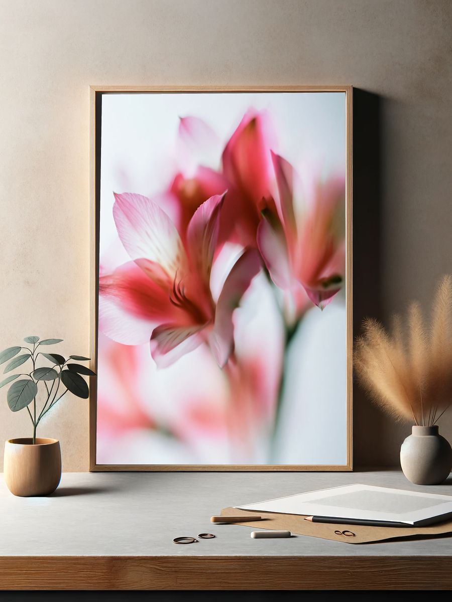 Soft Pink Petals Photography Poster. — room view 2