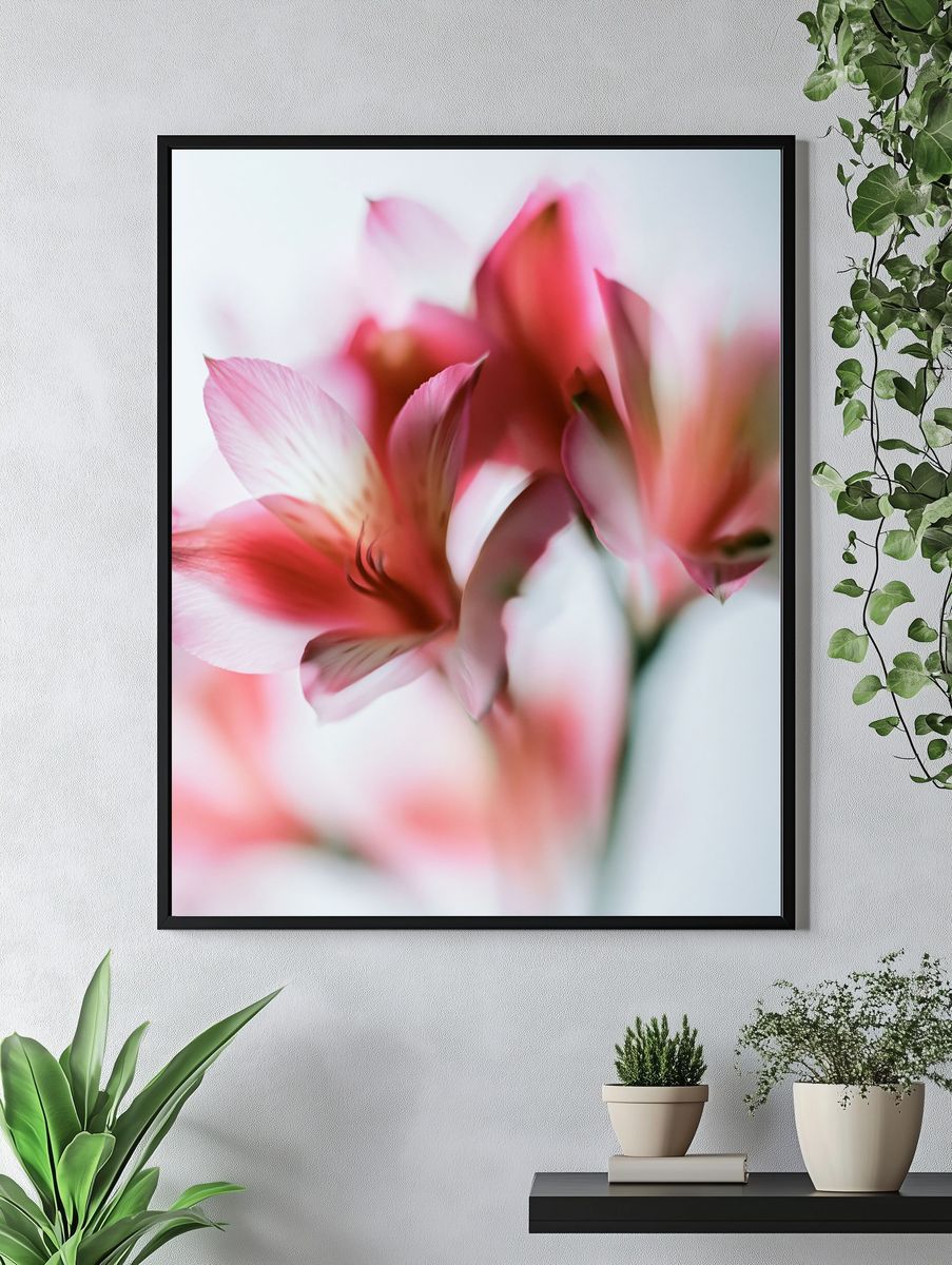 Soft Pink Petals Photography Poster. — room view 4