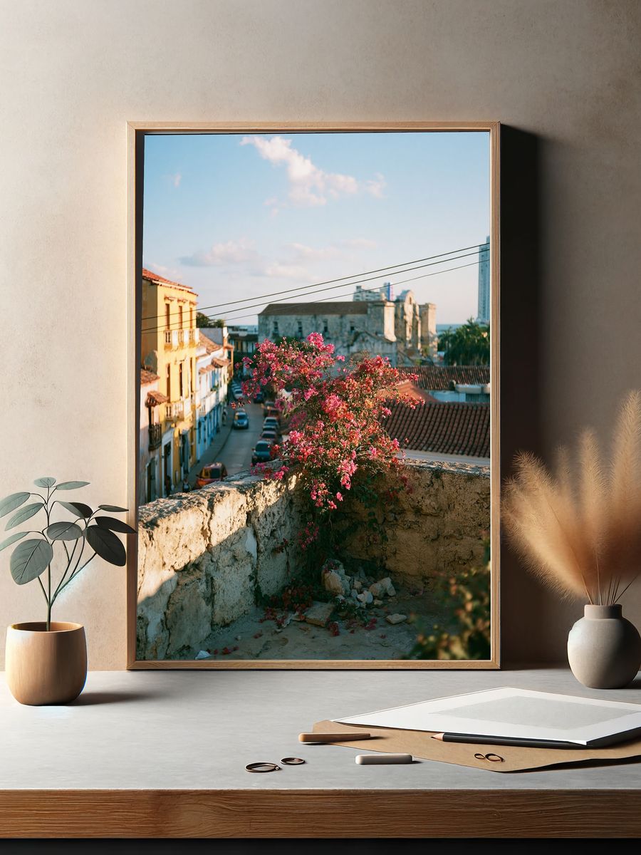 Old Town Bougainvillea Street Poster. — room view 2