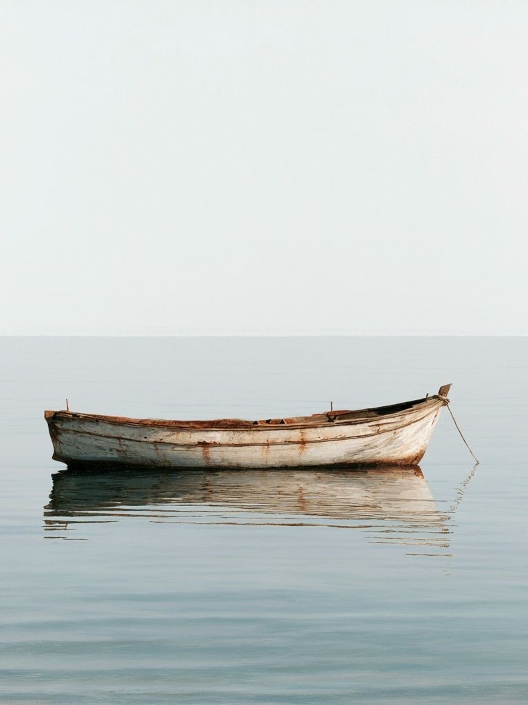 Solitary Boat by the Sea Poster. poster — photography art