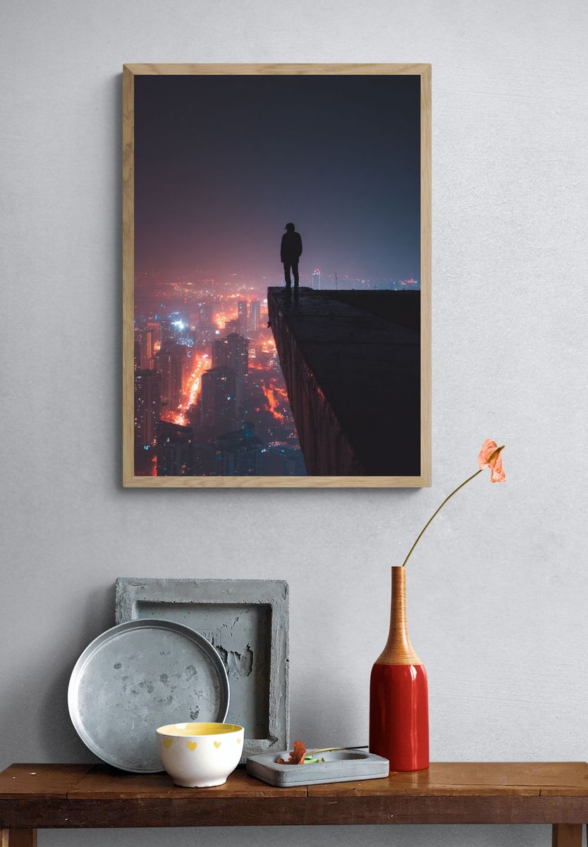 Neon City Edge Photography Poster. — room view 3