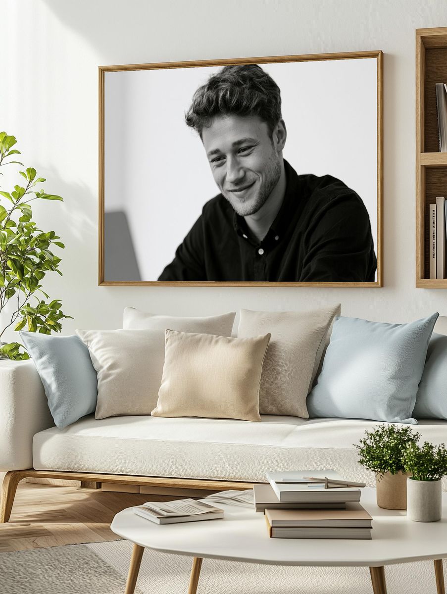 Smiling Man Portrait Print. — room view 2