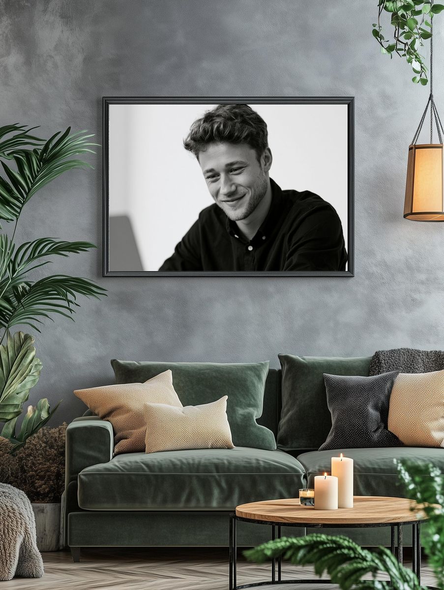 Smiling Man Portrait Print. — room view 4