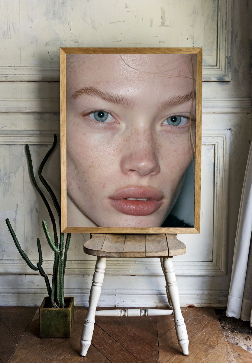 Freckled Portrait Photography Poster. room preview