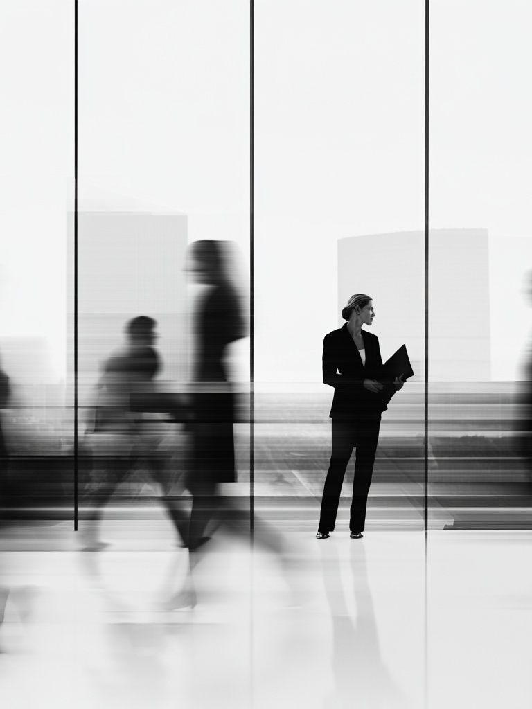 Blurred Office Figures Photography Poster. poster — photography art